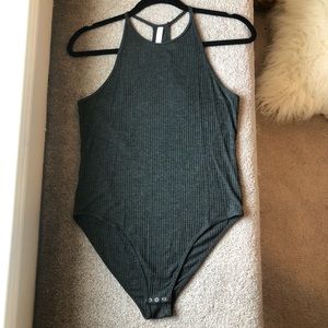 Aeropostale Gray Ribbed Bodysuit